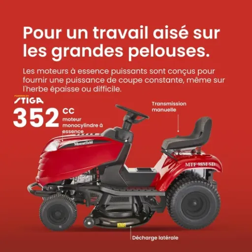 Test Mountfield MTF 98M SD : un tracteur tondeuse simple, costaud et sans fioritures