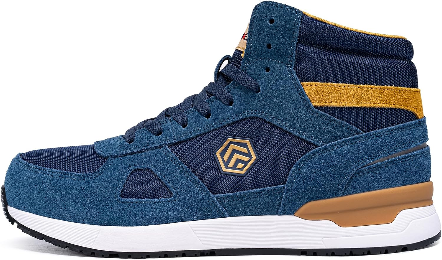 Chaussures de Sécurité Hommes Femmes Léger 36-49EU - Basket Securite Femmes SRC ESD Antidérapante Sportives Confortables Embout en Acier Respirantes Basket de Travail 43 EU Bleu Roi Montante
