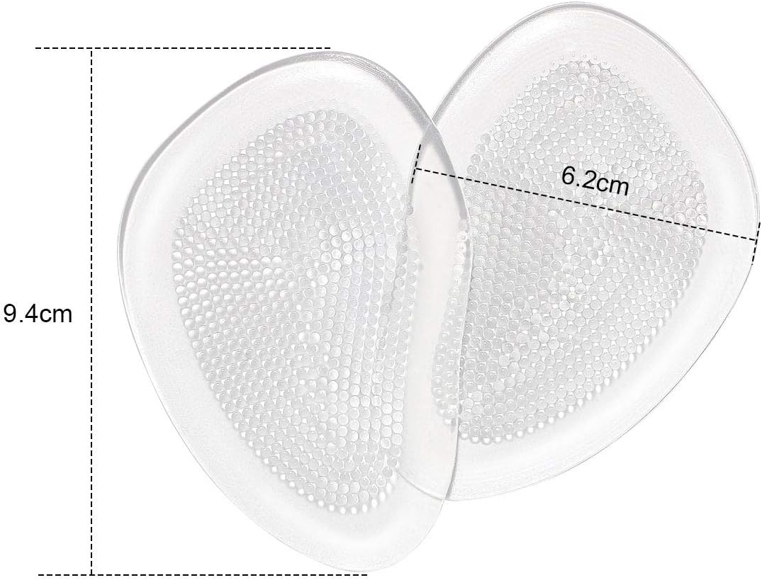 Demi Semelles Coussinet, Semelles Coussinet Plantaires, demi semelle silicone avant pied pour Les Femmes Porter Les Chaussures à Talons Hauts - Coussinets antidérapants pour talons hauts, sandales et mariages pour soulager la douleur 3pairs 6 Unité