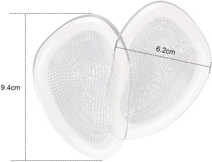 Demi Semelles Coussinet, Semelles Coussinet Plantaires, demi semelle silicone avant pied pour Les Femmes Porter Les Chaussures à Talons Hauts - Coussinets antidérapants pour talons hauts, sandales et mariages pour soulager la douleur 3pairs 6 Unité