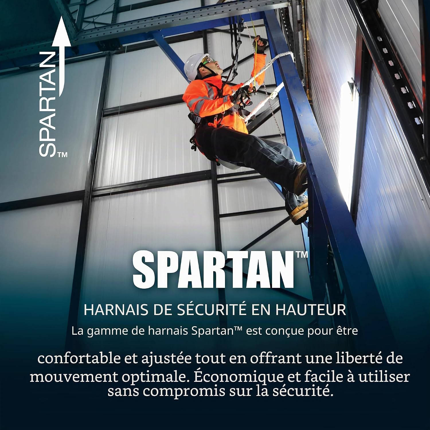 SPARTAN Kit Antichute - Noir - Taille Unique - Sécurité en Hauteur - Harnais et Baudrier Sécurité Antichute pour Toiture, Échafaudage, Plateformes et Maintenance - EN 361 & EN 355